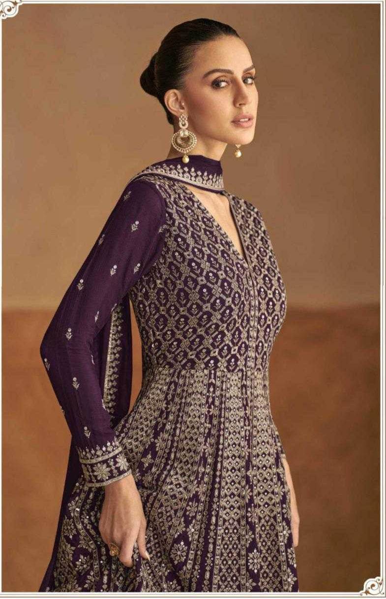 Chinon Embroidery Anarkali Gown - MYLUXURY LANE ENTERPRISE